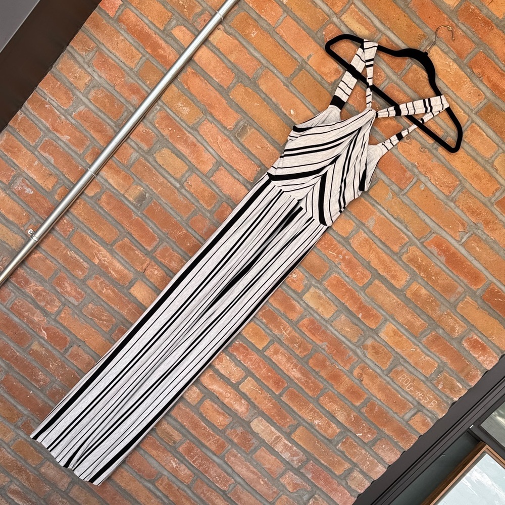 Soma Black and White Striped Garment